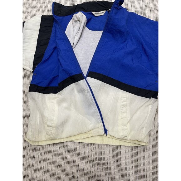 Vintage 90s PIERRE CARDIN Windbreaker Track Jacket Nylon Blue Black White XL - Picture 9 of 10
